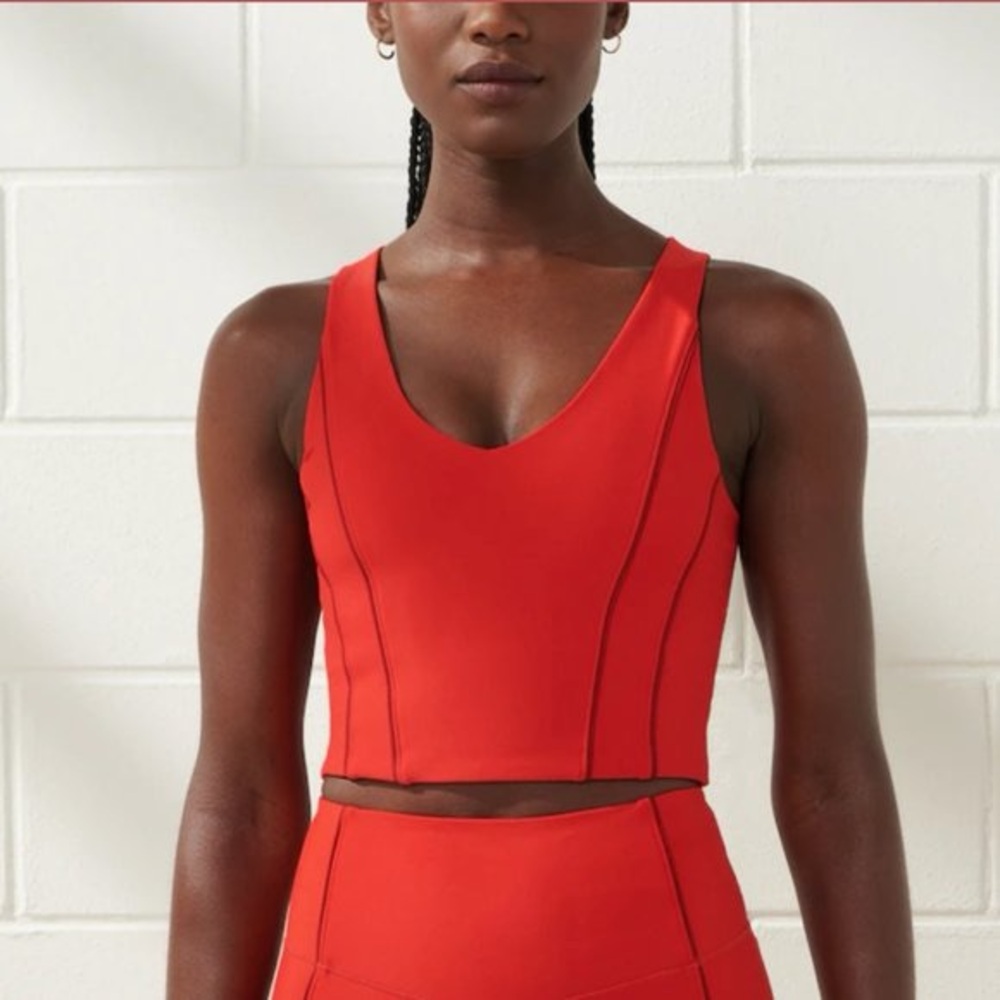 YPB‎ Abercrombie and Fitch Corset Slim V-neck Red Sleeveless Tank Size: XS